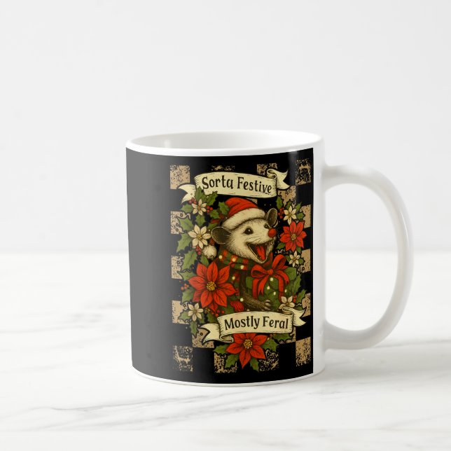Caneca De Café Funny Sorta Festive Mostly Feral Ssum Christmas Os (Direita)