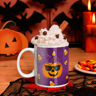 Caneca De Café Funny Spooky Pumpkin iconic winkS Only treats!!!