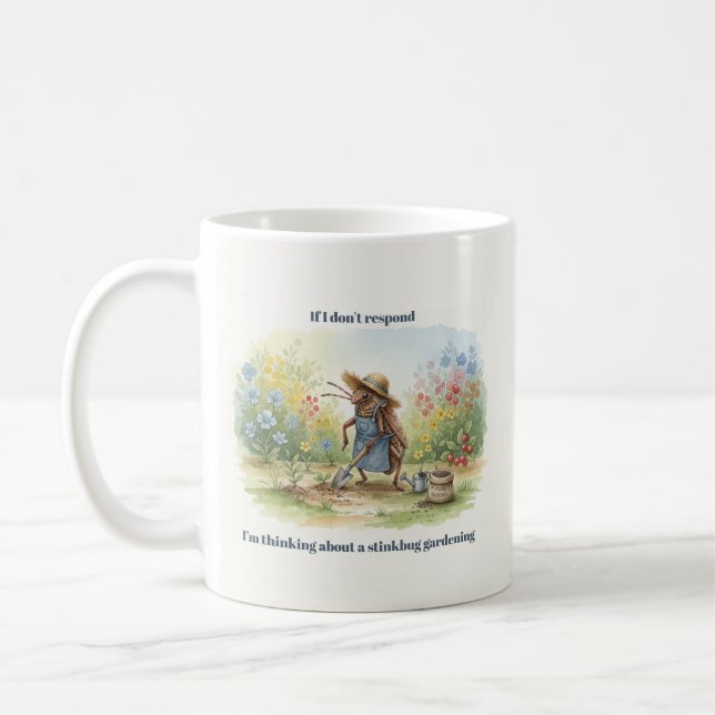 Caneca De Café Funny Stinkbug Gardening Quirky Gift for Nature (Esquerda)