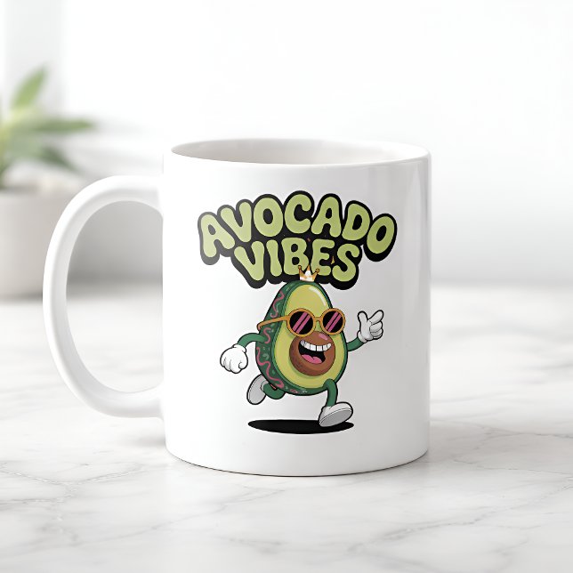 Caneca De Café Funny Sunglasses Avocado (Criador carregado)