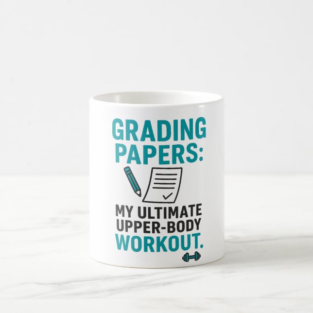 Caneca De Café Funny Teacher Coffee Mug – "Grading Papers (Centro)