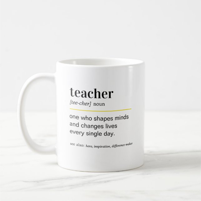 Caneca De Café Funny Teacher Definition Gift (Esquerda)