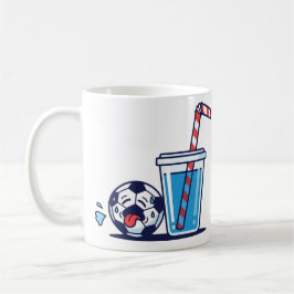 Caneca De Café Funny Thirsty Soccer Ball Needing Cold Water Drink