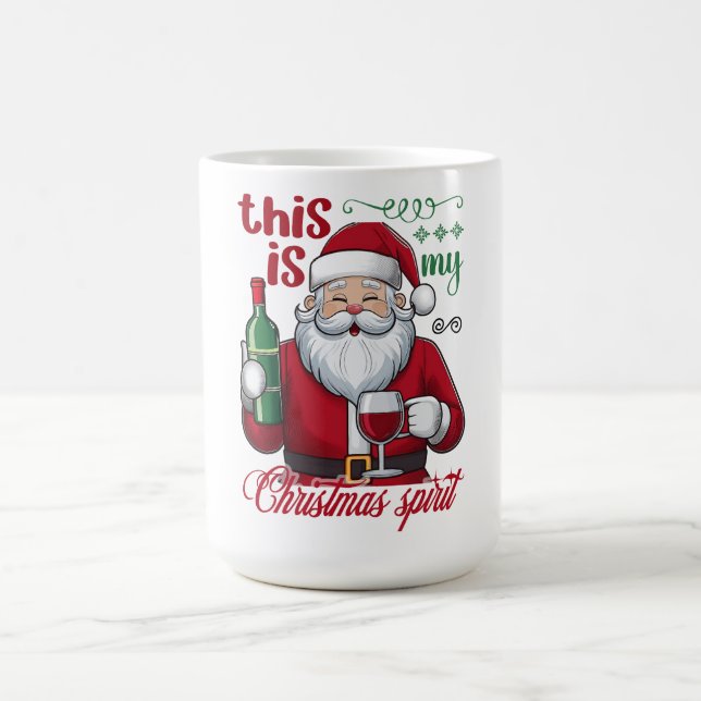 Caneca De Café Funny This Is My Christmas Spirit Santa Wine (Centro)