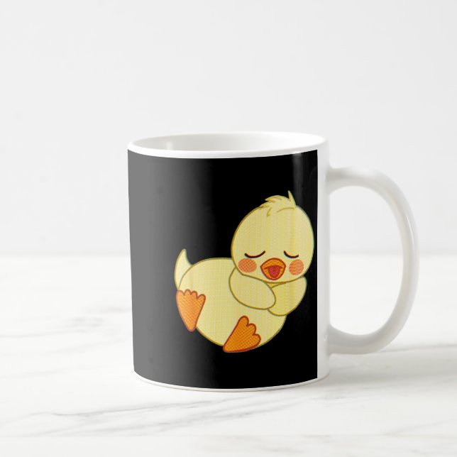 Caneca De Café Funny Tired As Duck I Love Cute Ducklings Quote Gi (Direita)