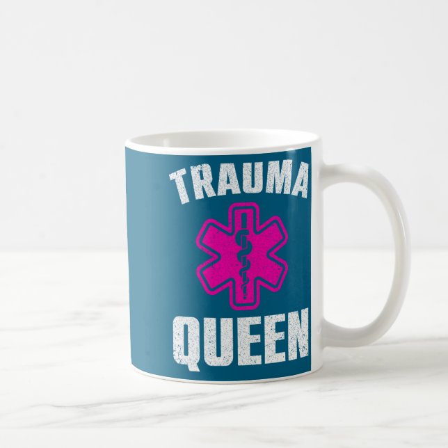Caneca De Café Funny Trauma Queen Art For Paramedic Women Emt Lov (Direita)
