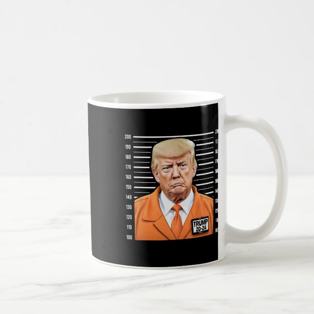 Caneca De Café Funny Trump 2024 Prisioneiro Mugshot (Direita)