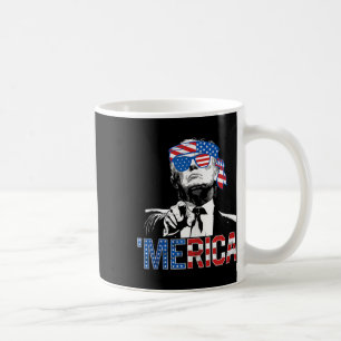 Caneca De Café Funny Trump 4 De Julho Merica American Flag Sungl