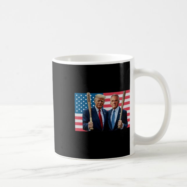 Caneca De Café Funny Trump Kennedy Mega Maha Baseball Bat Usa Fla (Direita)