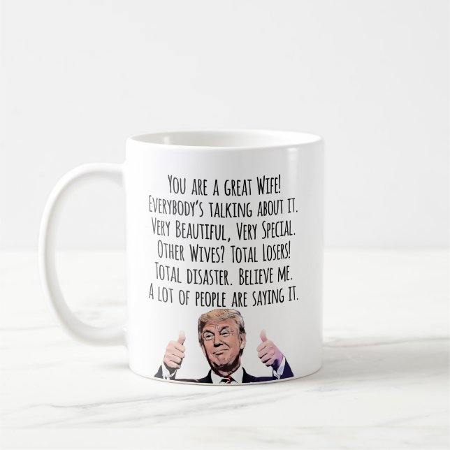 Caneca De Café Funny Trump Wife Birthday Valentine Christmas (Esquerda)