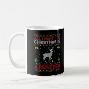 Caneca De Café Funny Ugly All I Want For Christmas Is A Reindeer