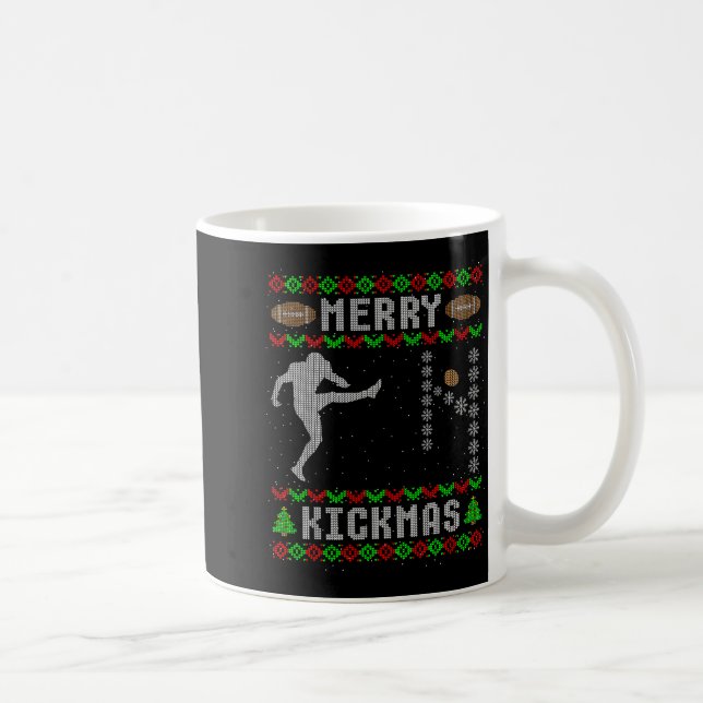 Caneca De Café Funny Ugly Christmas Football Srt Team Kicker  (Direita)