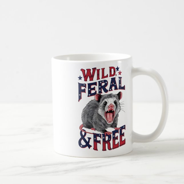 Caneca De Café Funny Unhingt Ogambm Wild Feral E Free Possum (Direita)