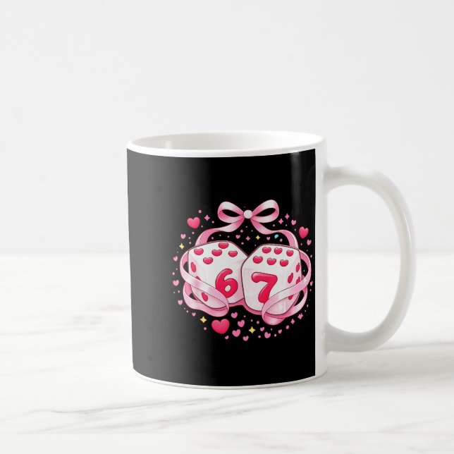 Caneca De Café Funny Valentine Dice 6 7 Preppy 67 Six Seven Women (Direita)