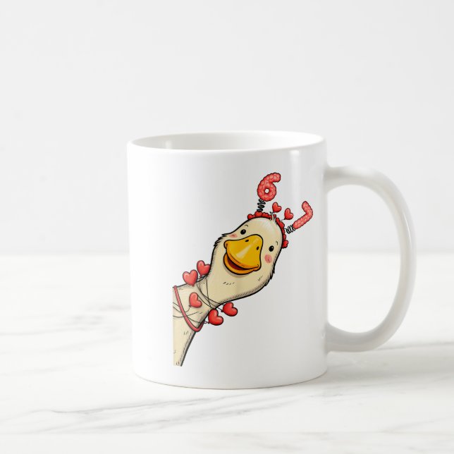Caneca De Café Funny Valentine Goose 6 7 Six Seven Meme Matching  (Direita)