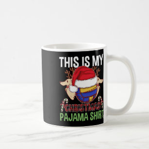 Caneca De Café Funny Voleibol Team Luzes de Natal Feias Pajama