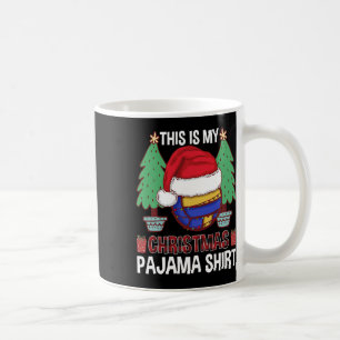 Caneca De Café Funny Voleibol Team Luzes de Natal Feias Pajama