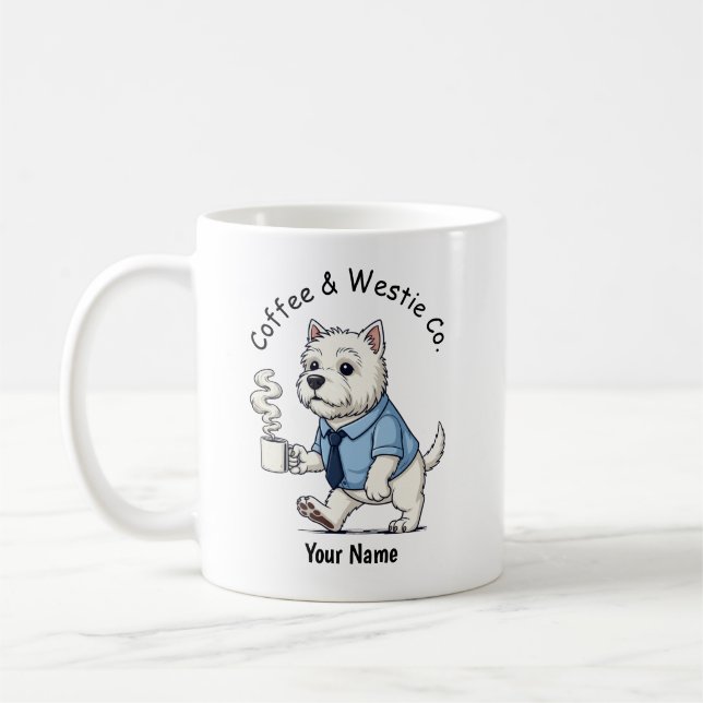 Caneca De Café Funny West Highland Whit Dog Business Suit Coffee  (Esquerda)