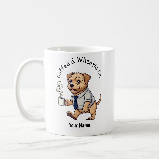 Caneca De Café Funny Wheaten Terrier Business Suit Coffee  (Esquerda)