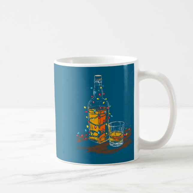 Caneca De Café Funny Whiskey Christmas Graphics Lights Lover Long (Direita)