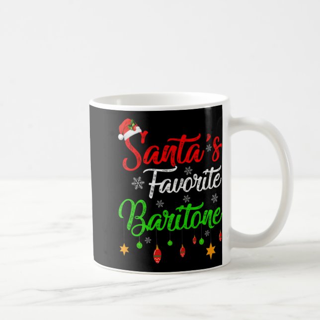 Caneca De Café Funny Xmas Santas Favorite Baritone Christmas T Sh (Direita)