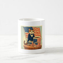 Caneca De Café Furredom Breu - Gato de Café Patriótico