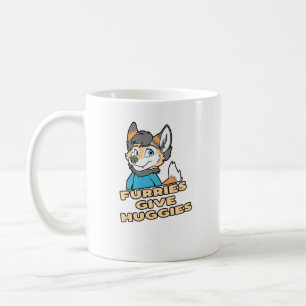Caneca De Café Furries Dão Huggies Engraçados Furry Fandom Fursui