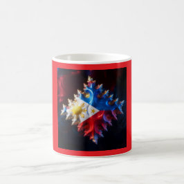 Caneca De Café Fusão Da Bandeira Filipina E Do Mandelbrot Fractal