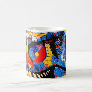 Caneca De Café Fusão do Dinossauro T-rex Retro Selvagem