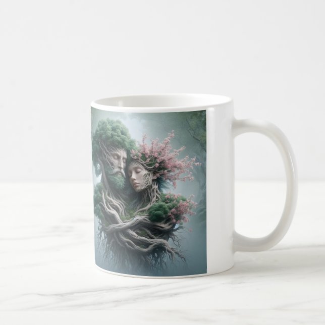 Caneca De Café fusão homem e natureza (Direita)