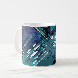 Caneca De Café Fusão Oceânica Geométrica