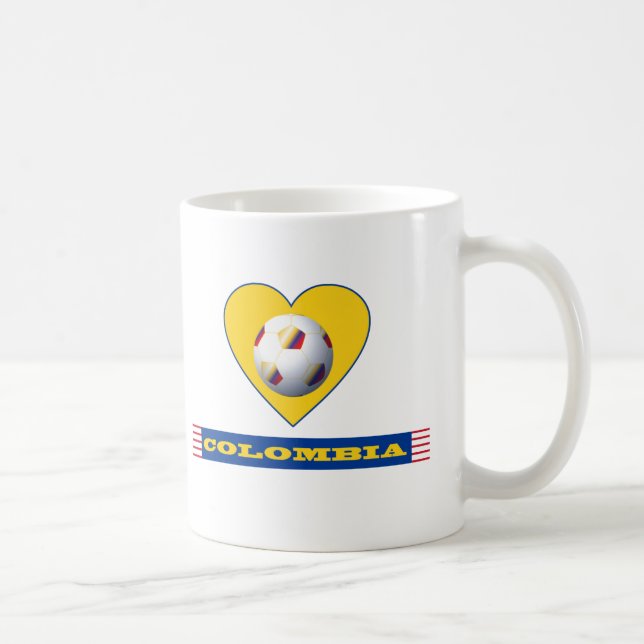 Caneca De Café FÚTBOL COLOMBIA Corazón amarillo National Team (Direita)
