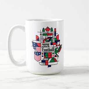 Caneca De Café Futebol 2026 EUA, Canadá, México Futebol Art