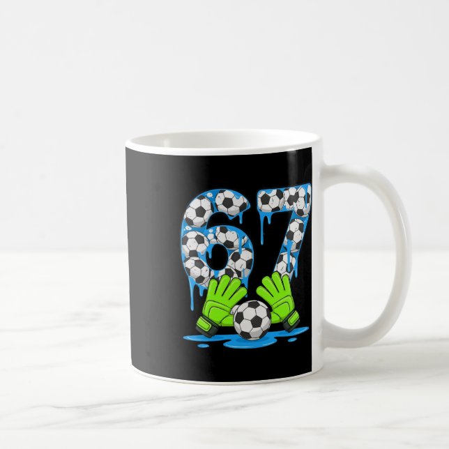 Caneca De Café Futebol 67 Seis Sete Geração Alpha Meme Gotejament (Direita)