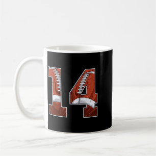 Caneca De Café Futebol Aniversário de 14 anos Menino Quatro 14 An