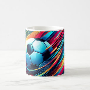 Caneca De Café Futebol Cibernético Futurista Esportes de Velocida
