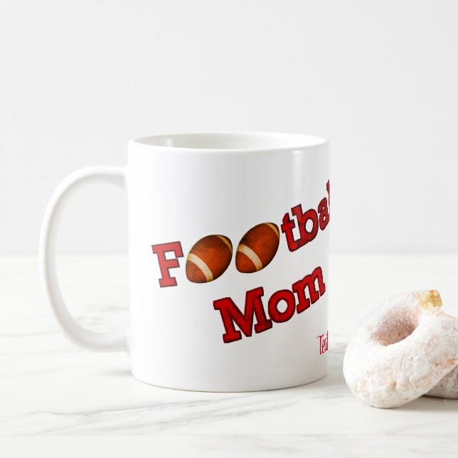 Caneca De Café Futebol da Mãe, Cute Personalizado (Com Donut)