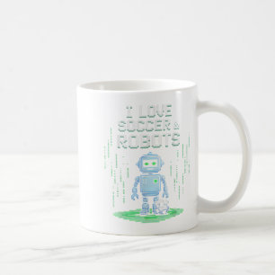 Caneca De Café Futebol de Amor Kawaii & Robôs Apenas Menino Que M