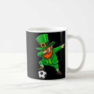 Caneca De Café Futebol de Leprechaun Verde Dia de São Patrício Es