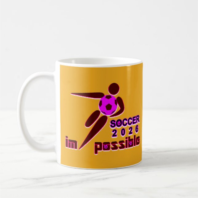 Caneca De Café Futebol Dinâmico 2026 Design Silhueta (Esquerda)