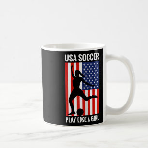Caneca De Café Futebol Engraçado EUA Futebol Jogue Como Uma Garot