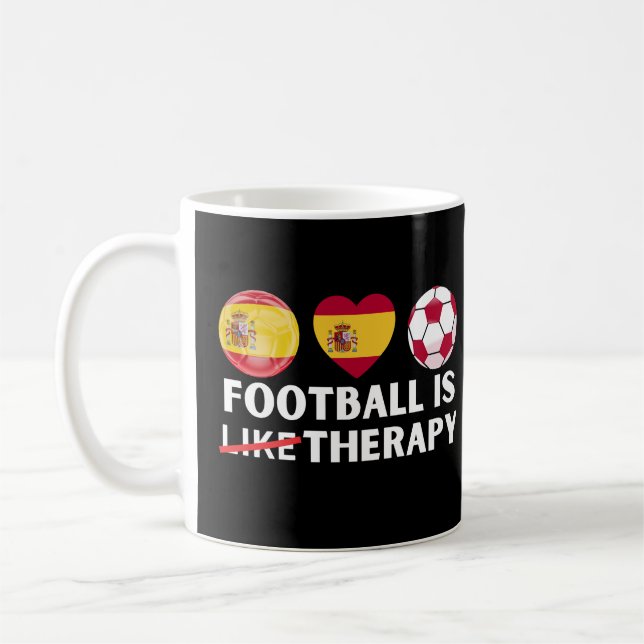 Caneca De Café Futebol espanha é como terapia (Esquerda)