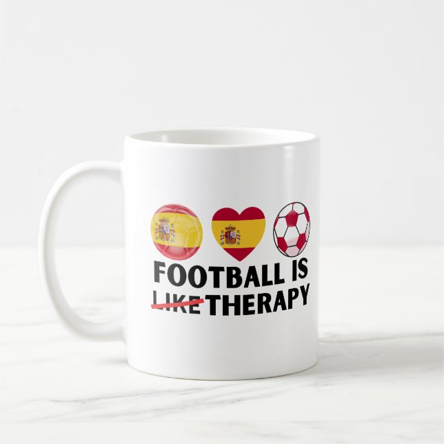 Caneca De Café Futebol espanha é como terapia (Esquerda)