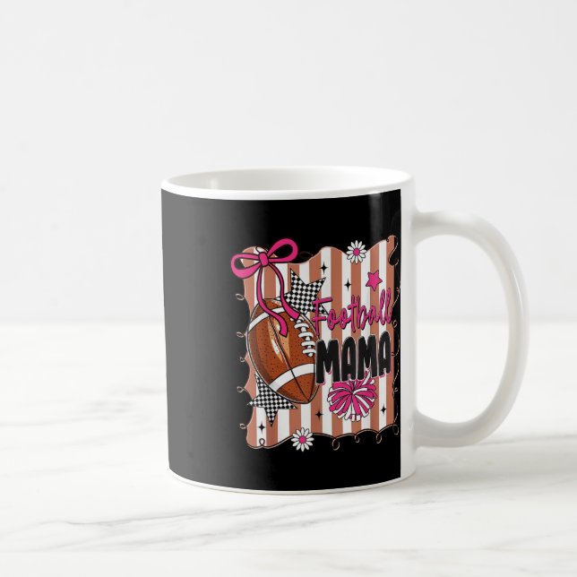 Caneca De Café Futebol Mãe Coquete Laço Dia de Jogo Touchdown Tem (Direita)