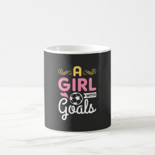 Caneca De Café Futebol - Uma Garota Com Metas