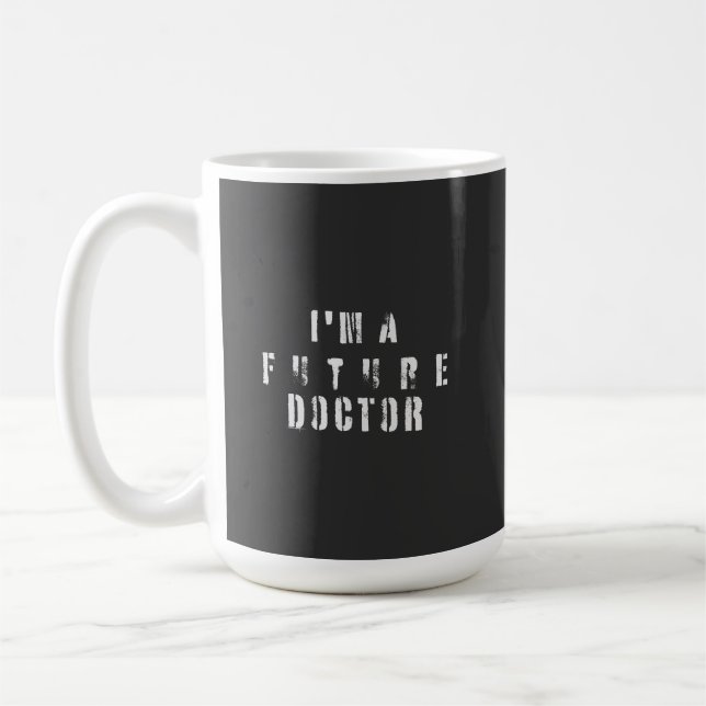 Caneca De Café Future Doctor Grunge Typography Design (Esquerda)