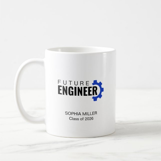 Caneca De Café Future Engineer Personalized Graduation (Esquerda)