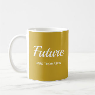 Caneca De Café Future Wife Custom Gold Bride, Fiance Gift