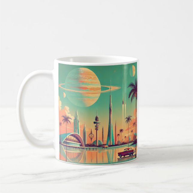 Caneca De Café Futurista Atômico Nova Flórida (Esquerda)