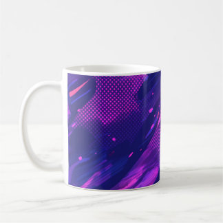 Caneca De Café 🎨 Futuristic Abstract Purple & Blue Pattern - Bol